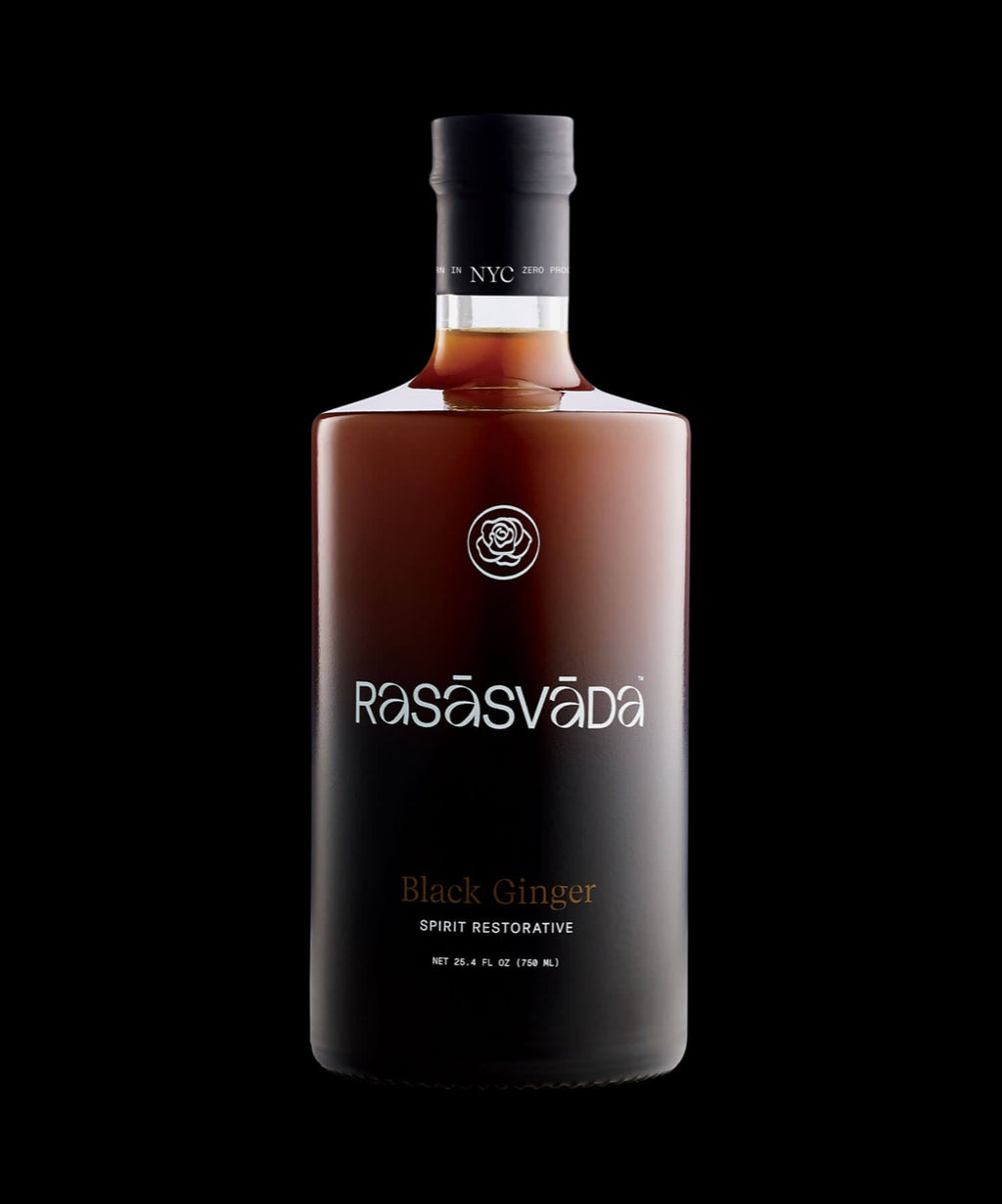 Bottle of Rasasvada on black background.